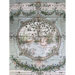 Atelier Choux Paris Organic 100% Cotton Baby Blanket Flamingos Sea Green.